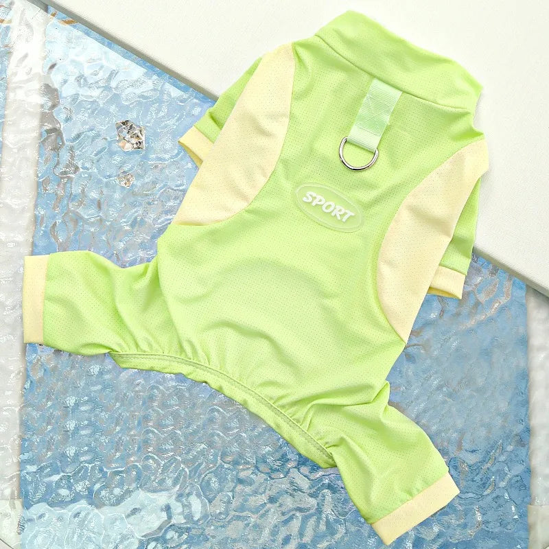 Refroidissement glace Silk Summer Chog Clothing Outdoor UV Protection Pet Cat Cat T-shirt Salles de sports secs rapides pour petit chiot moyen