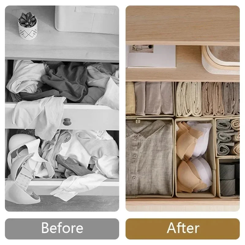 Foldable Lingerie Organizer Bra Underwear Socks Drawer Closet Storage Box Space Saving Easy Assembly