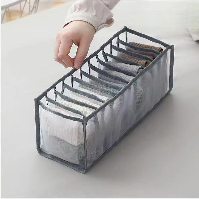 6/7/11 Boîtes de rangement des sous-vêtements, armoire à chaussettes de sous-vêtements à domicile, partition de maillage et boîte de tri de tissu de style tissu de style tissu et boîte