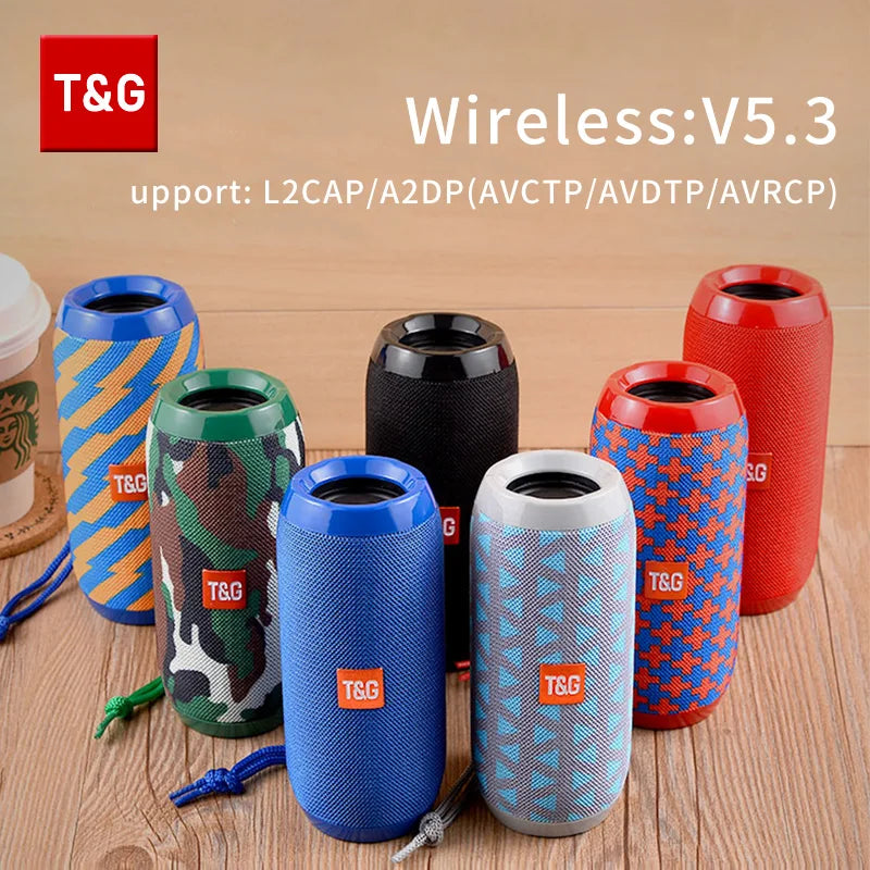Haut-parleur Bluetooth T&G TG117 TWS Portable Boîte de son imperméable haut-parleur en plein air en extérieur en plein air enjambé les haut-parleurs de surround Poutenir la radio FM TF