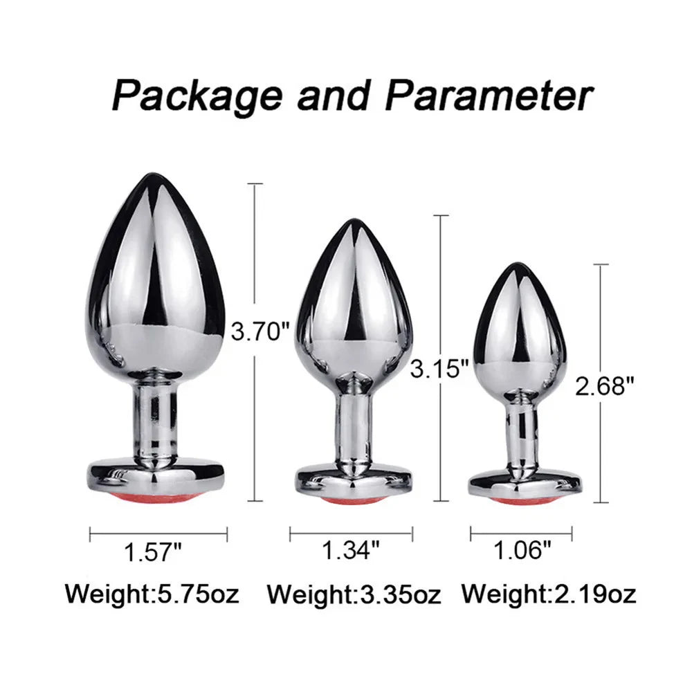 S/m/l plug anal métal toys sexe adulte pour femmes hommes cristales érotiques stimulateur de bouche de cul masseur de la prostate bien