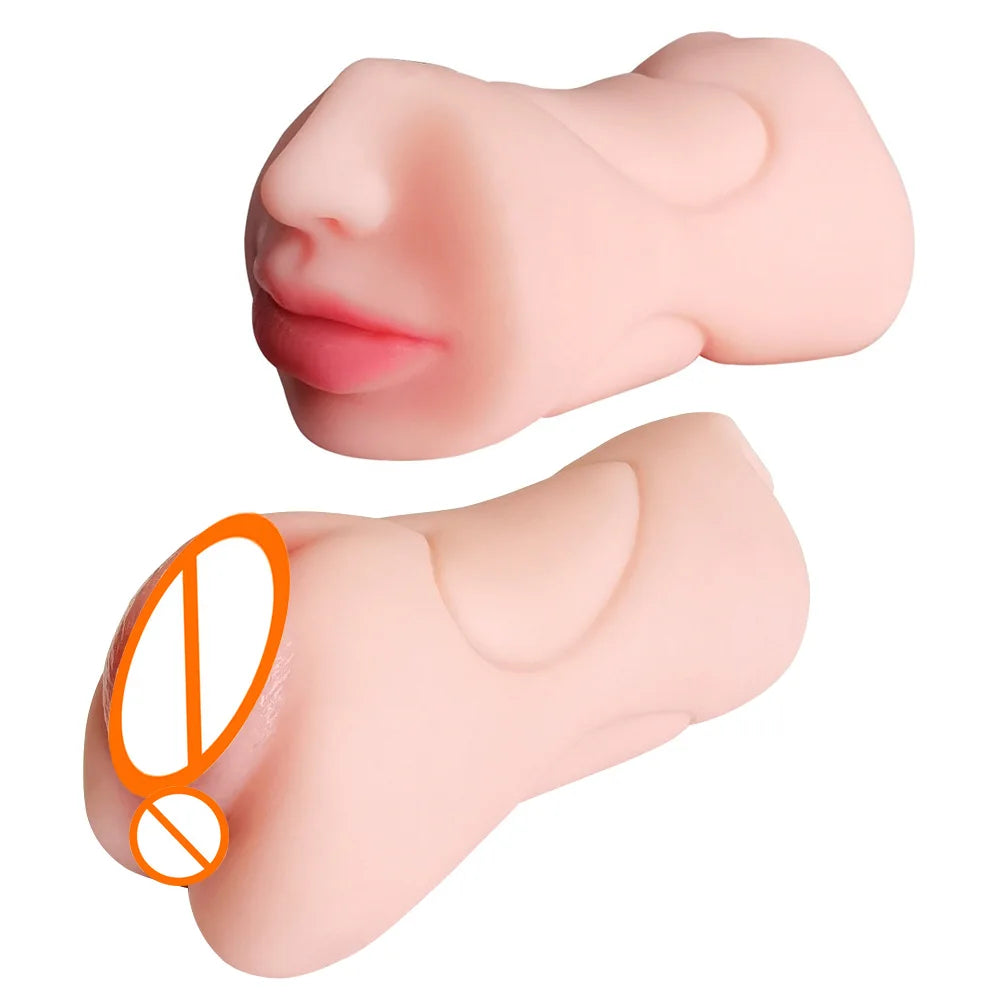 3IN1 Band dents bouche Vagin anal plug masturbator mâle tasse de gorge profonde Silicone Dildo déplace la masturbation plaisir Toys for Men