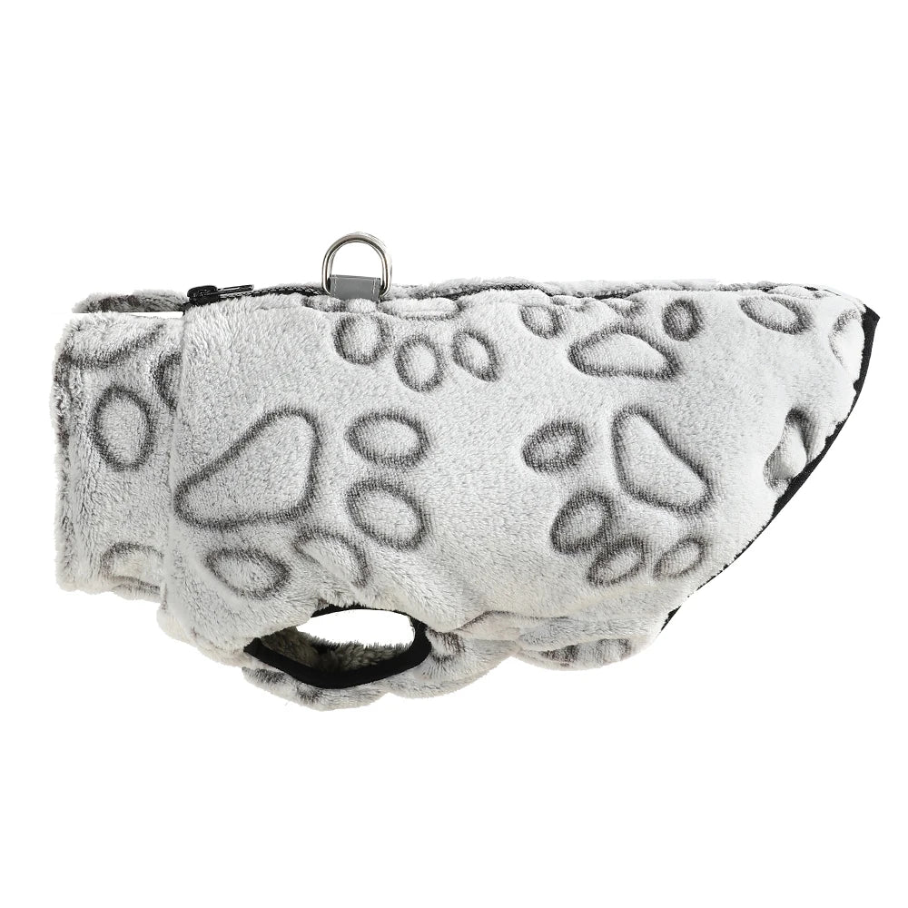 Autumn Winter Puppy Jacket Soft Fleece Clothes For Small Dogs Overalls Cute Paw Print Chihuahua Coat Yorkshire Vest Pet Costume
