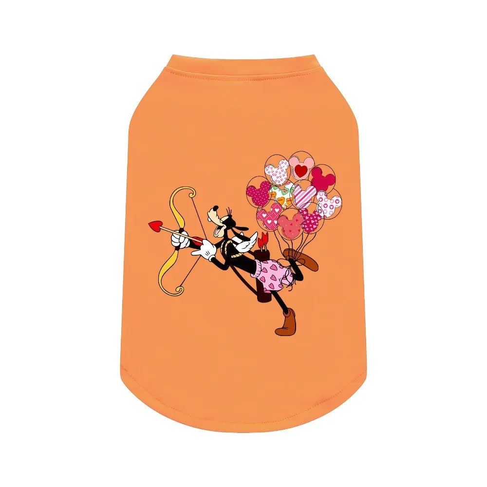 T-shirt pour animaux de compagnie à imprimé Disney, en matière de fibres, adapté aux loisirs intérieurs et extérieurs, à la protection solaire, aux vêtements de chat et de chien
