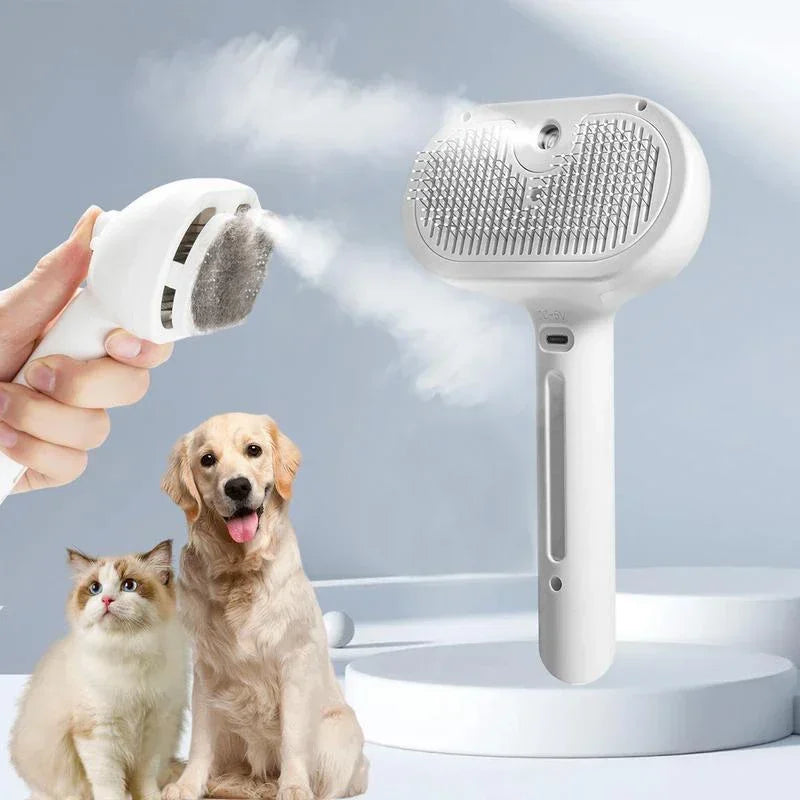 Brosse de massage à la vapeur pour animaux de compagnie, peigne de chien avec épilation à la cheveux et dents douces, pinceau de toilettage sûr pour chiens Accessoires de nettoyage des chats