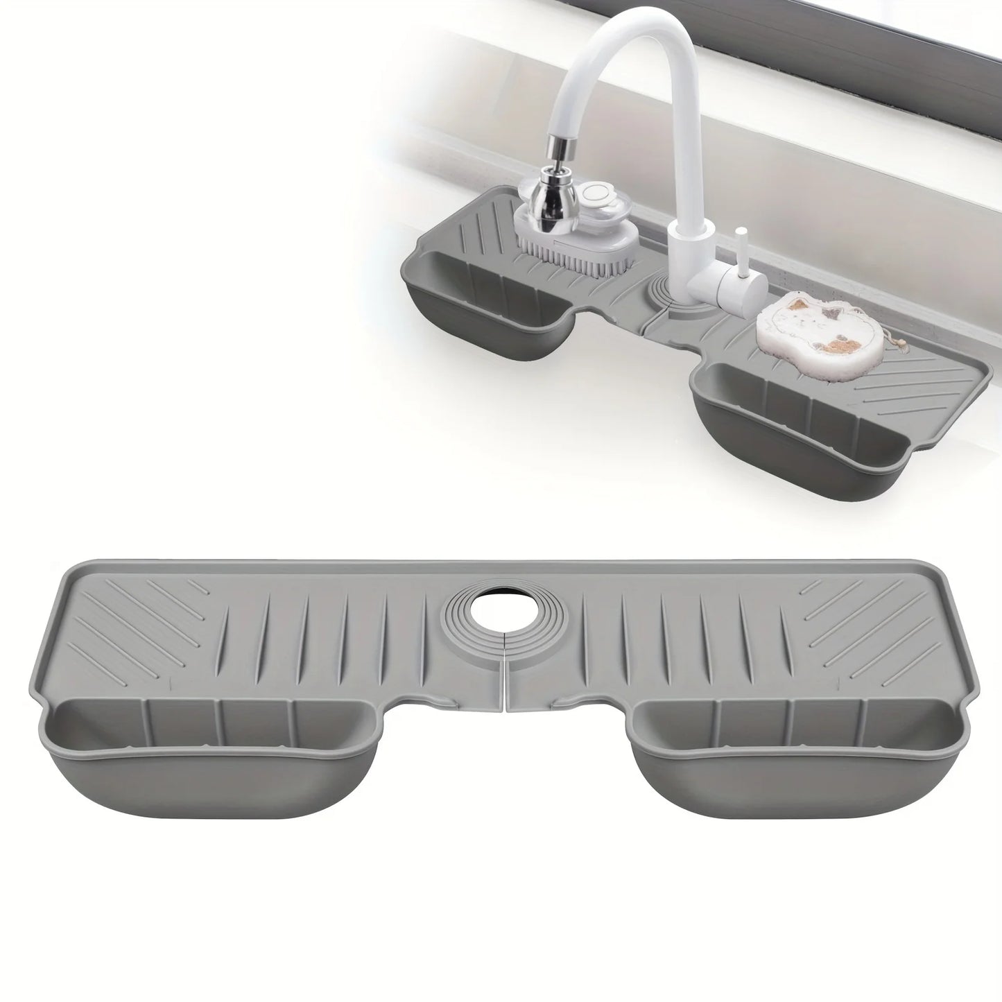Silicone Sink Splash Guard Waterproof And Mildew-Proof Mat Draining Organization Plate For Kitchen Sink Storage Accessory Tools