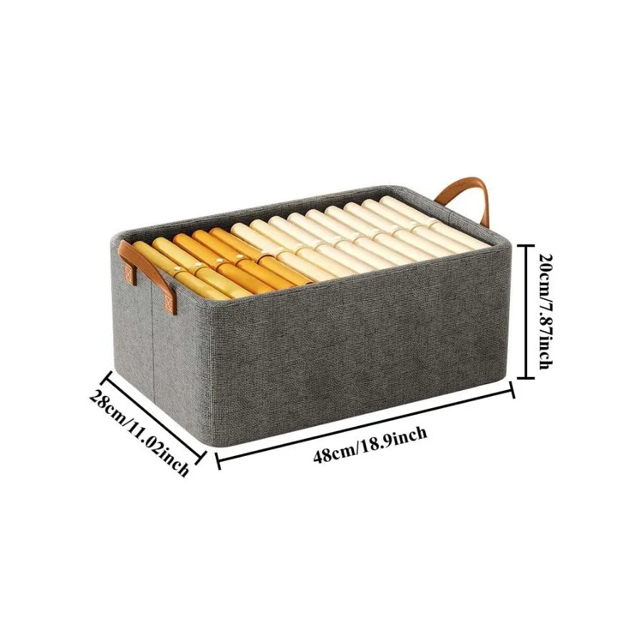 Organisateur de placard empilable avec boîte de rangement en tissu de poignée sur des paniers à cadre en acier Conteneurs pour l'organisation à domicile