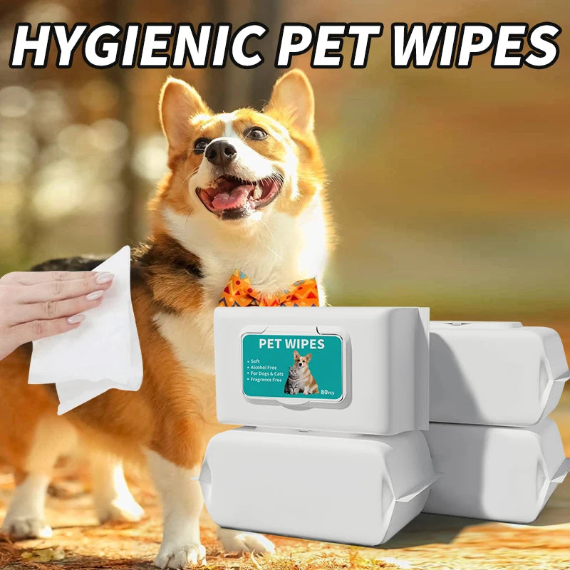 10pcs animaux lingettes Formule à eau pure jetable Chienne de soins pour animaux de compagnie et le nettoyage de la santé des chats désodorisant les lingettes à usage unique