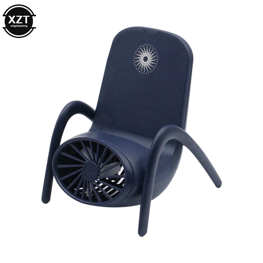 2022 Nouveau support de téléphone Small ventilateur avec lampe respiratoire Mini Mini Chaise de charge USB Ventilateur portable avec porte-téléphonie