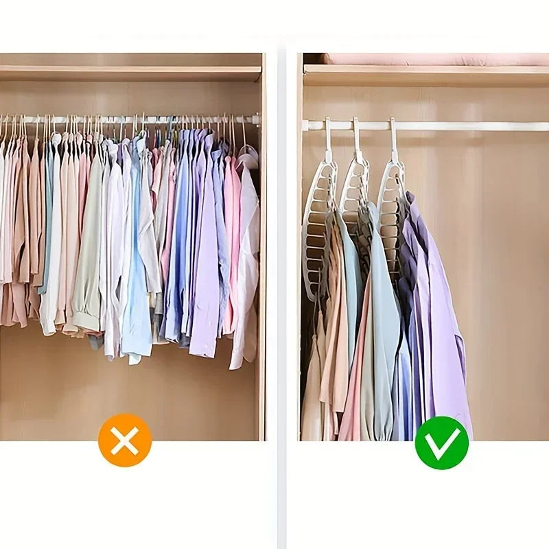 Pliage de vêtements multi-trous cintre non glissée rack de stockage espace sauvegarde de vêtements de vêtements organisateurs pour le pantalon de jean armoire écharpe