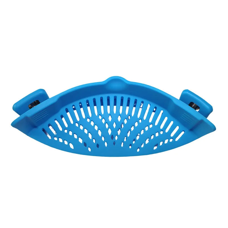 Universal Silicone Pot Edge Drainer Kitchen Clip-on Pan Pot Anti-spill Strainer Fruit Vegetable Washing Filter Noodles Colander