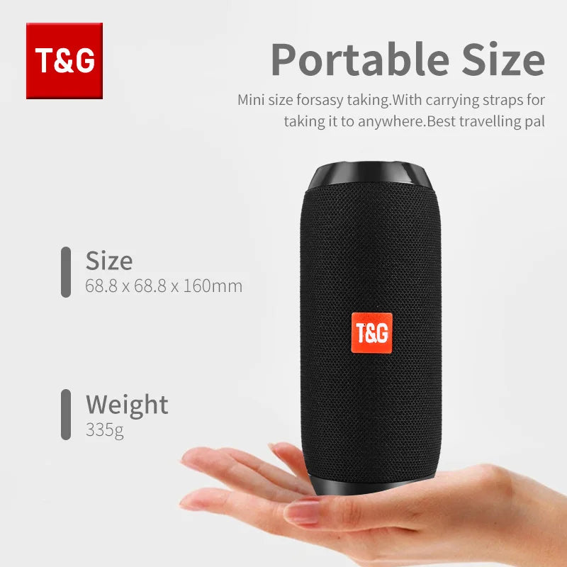 Haut-parleur Bluetooth T&G TG117 TWS Portable Boîte de son imperméable haut-parleur en plein air en extérieur en plein air enjambé les haut-parleurs de surround Poutenir la radio FM TF