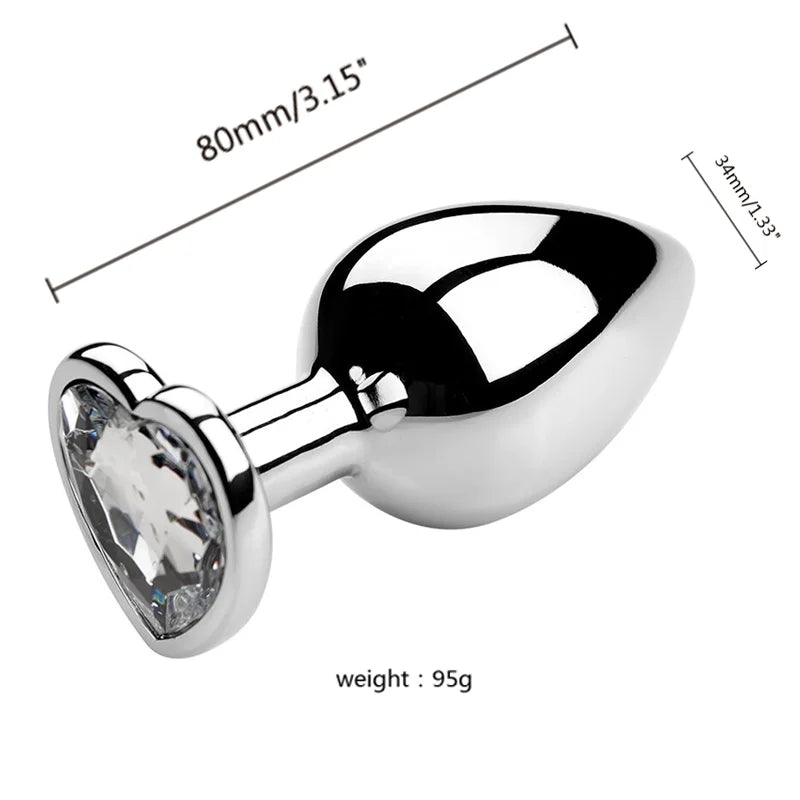S/m/l plug anal métal toys sexe adulte pour femmes hommes cristales érotiques stimulateur de bouche de cul masseur de la prostate bien
