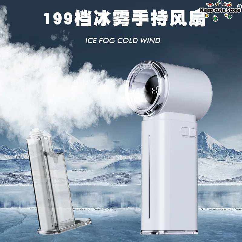 GF04 Handheld Fan 2025 New Humidifier Portable Air Cooler USB Rechargeable Mini Cooling Device For Home Office Outdoor HyperChil