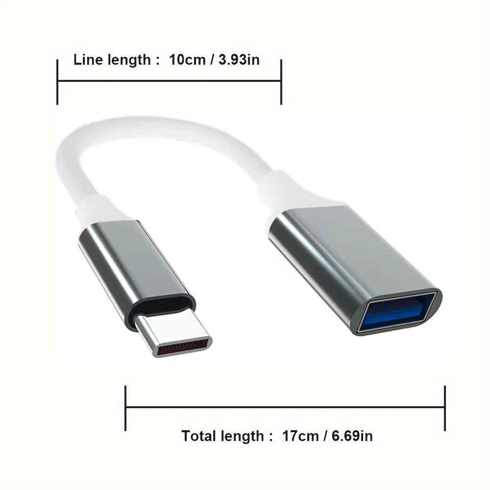 2PACK Connecteur USB-C haute vitesse USB 3.0 vers le câble adaptateur OTG de type C pour smartphones et tablettes, adaptateur téléphonique