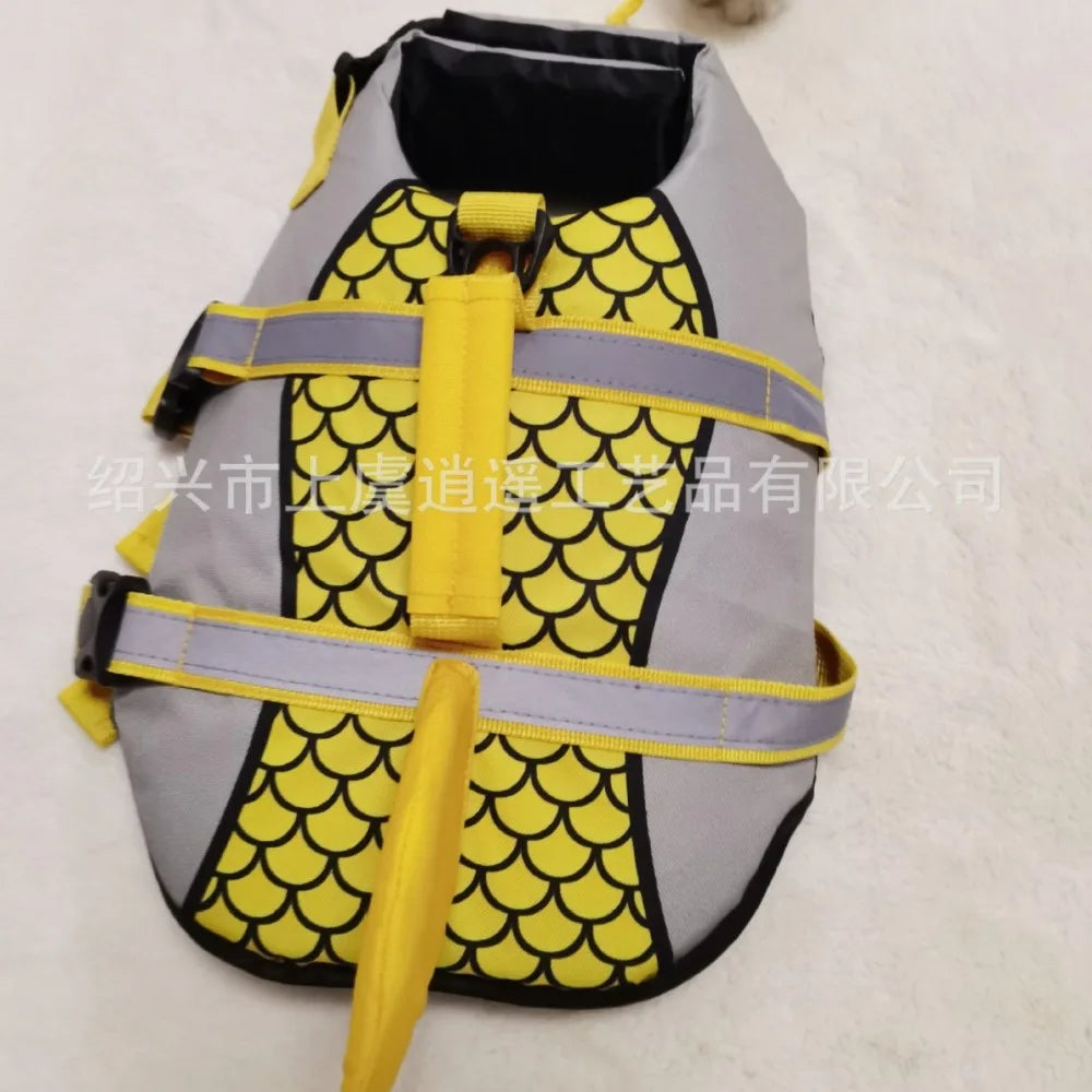 Shark Dog Life Jacket Enhanced Buoyancy Small Dogs Swimming Clothes Safety Vest with Handle for Medium Large Dogs Surfing