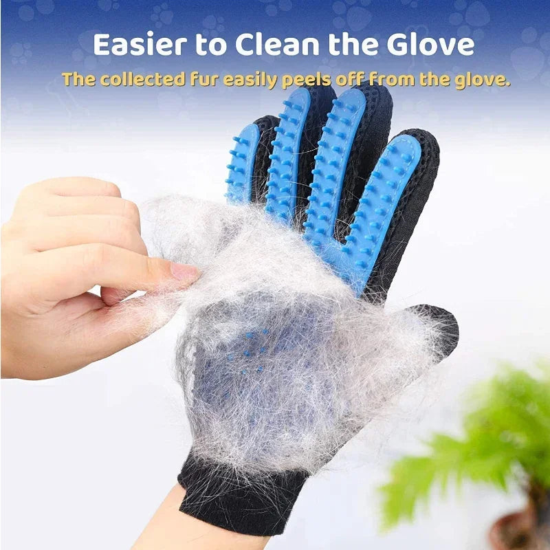 Kit de toilettage pour animaux de compagnie pour chien chat lapin fourrure 2 filières de toilettage de brosse de brosse nettoyage gant gant dehedding dématant les poils d'animaux
