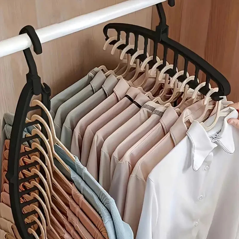 Pliage de vêtements multi-trous cintre non glissée rack de stockage espace sauvegarde de vêtements de vêtements organisateurs pour le pantalon de jean armoire écharpe