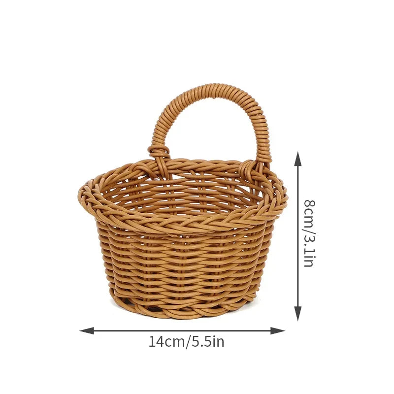 Wall-mounted Vegetable Basket Fruit and Sundry Basket Natural Wicker Weave Storage Basket Kitchen Storage Home Decoration