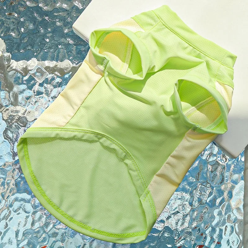 Refroidissement glace Silk Summer Chog Clothing Outdoor UV Protection Pet Cat Cat T-shirt Salles de sports secs rapides pour petit chiot moyen