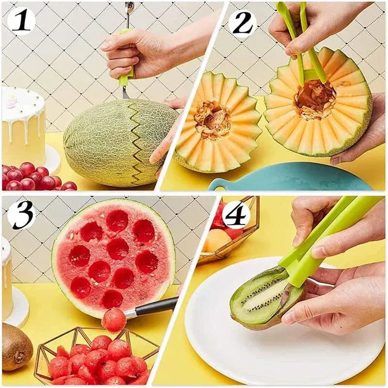 Melon Scoops Fruit Cutting Tool Watermelon Knife Slices Different Innovative Kitchen Utensils Accessorie Useful Things for Home