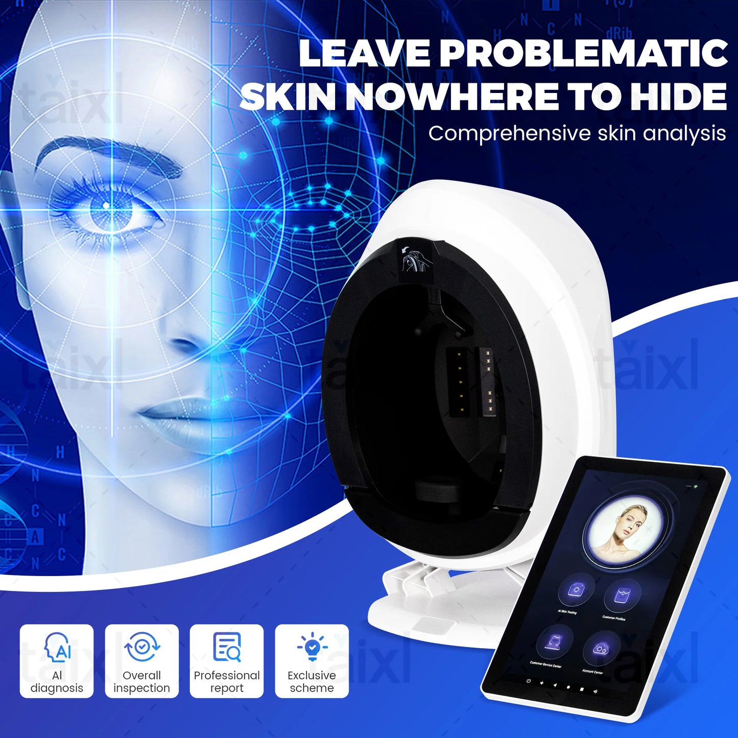 Aesthésie faciale Scanner de visage 3D Scanner de visage Appareil d'analyse de la peau Face Analyseur de peau Analyse de la peau Machine