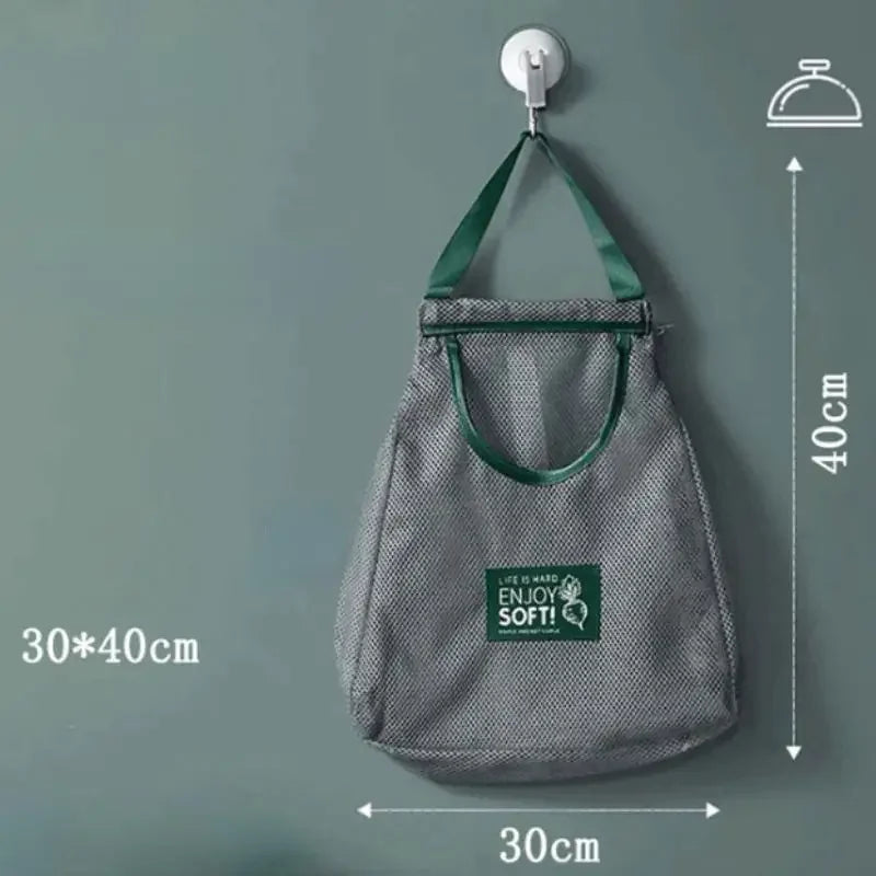 Portable PVC Mesh Storage Bag Reusable Fruit and Vegetable Kitchen Accessories Washable Handbag