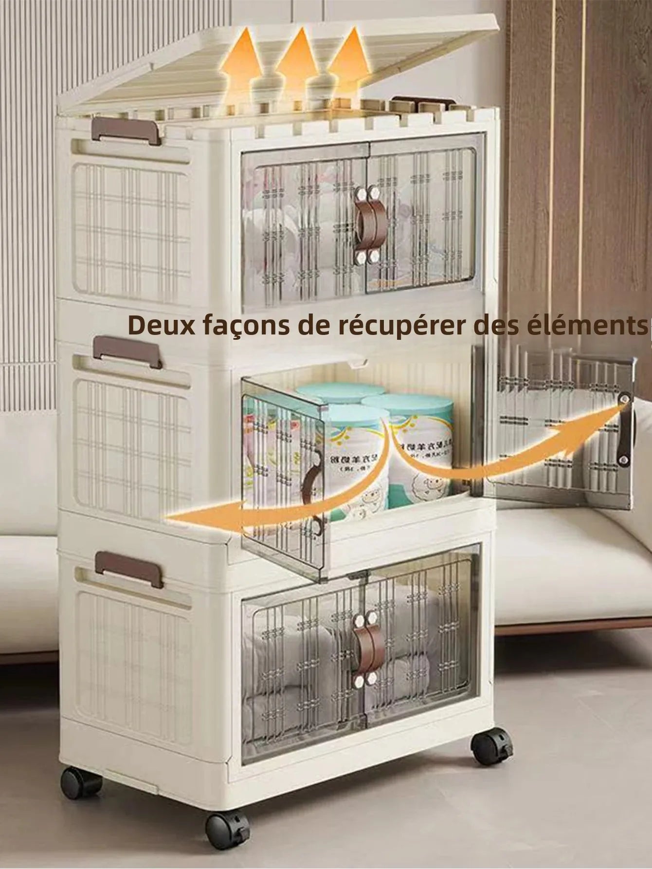 Armoire de rangement de rangement à pliage multifonction de grande capacité Organisateur de placard à poussière Boîtes de rangement faciles à installer