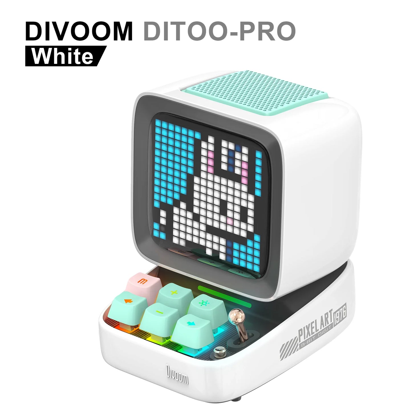 DIVOOM DITOO-PRO RETRO PIXEL ART BLUETOOTH PORTABLE ALARME ALARME CHARGE DIY LED Display, mignon décoration de lumière à la maison cadeau mignon