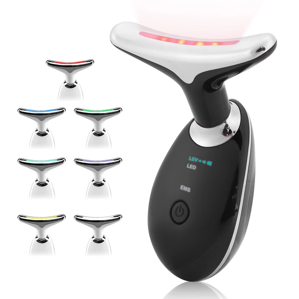 Neck Beauty Device 3/7 modes légers de la peau serrage et outil de levage Masseur de visage électrique portable pour les soins de la peau