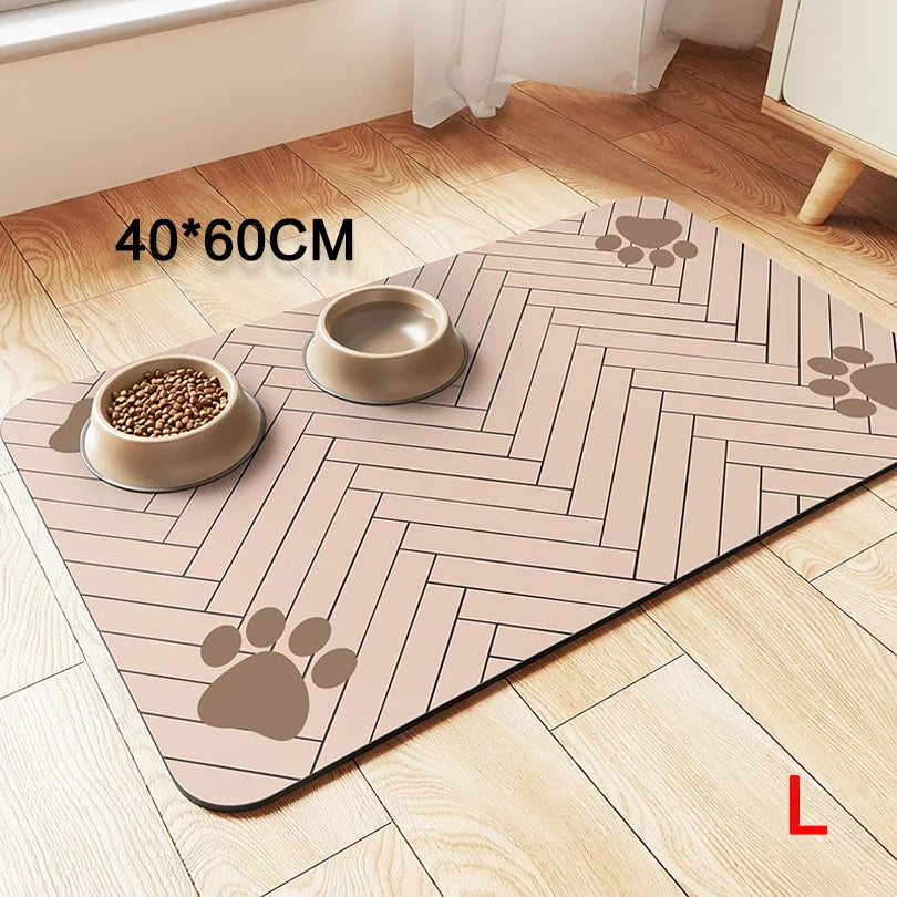 Pièces de dropshipping pour animaux de compagnie pour animaux de compagnie pour la nourriture et le bol d'eau, avec un support en caoutchouc étanche, tapis d'eau sec rapide pour chat pour chiens
