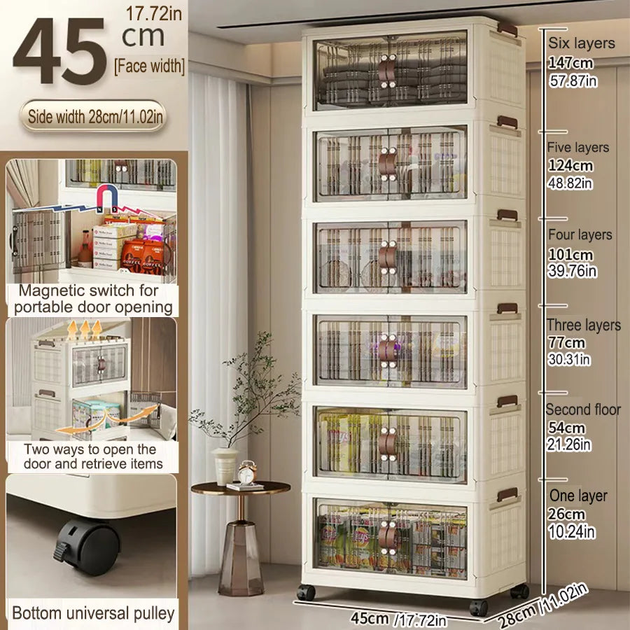 Armoire de rangement de rangement à pliage multifonction de grande capacité Organisateur de placard à poussière Boîtes de rangement faciles à installer