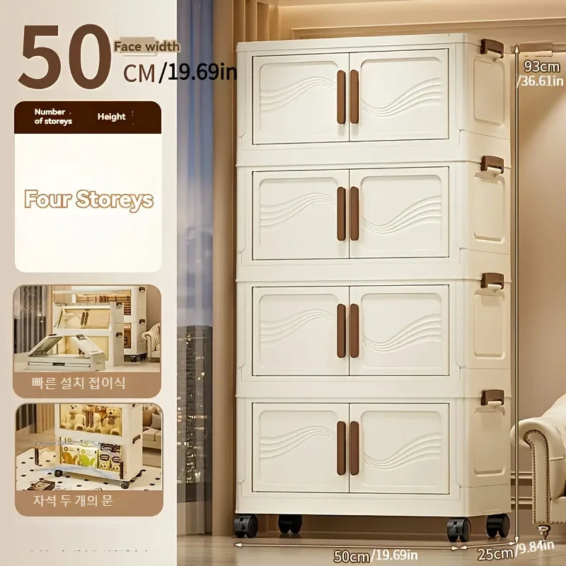 Boîte de rangement pliable avec porte claire - spacieuse, durable et facile à assembler - idéal pour organiser des vêtements, des livres, des jouets et