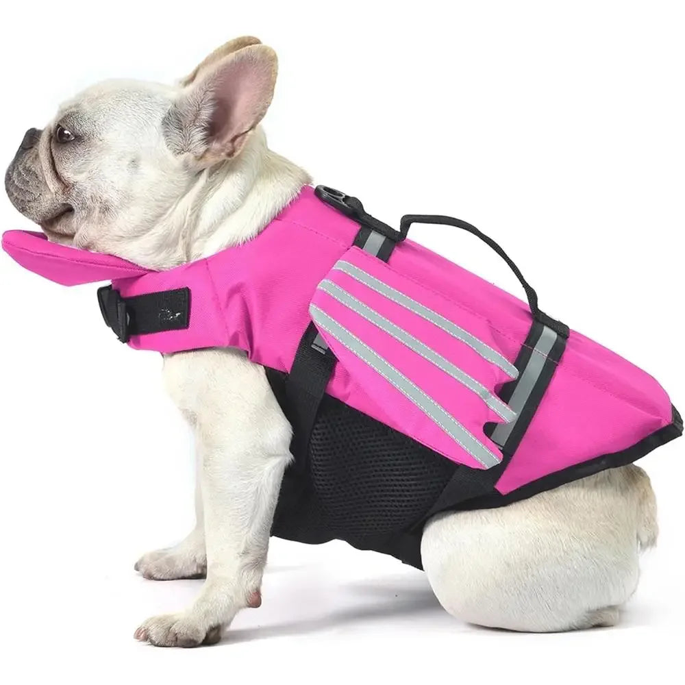 Dogs Life Jacket with Chin Float Oxford Breathable Adjustable Swimming Vests with Reflective & Rescue Handle for Most Sizes Dogs