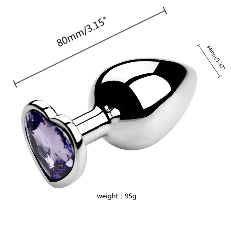 S/m/l plug anal métal toys sexe adulte pour femmes hommes cristales érotiques stimulateur de bouche de cul masseur de la prostate bien