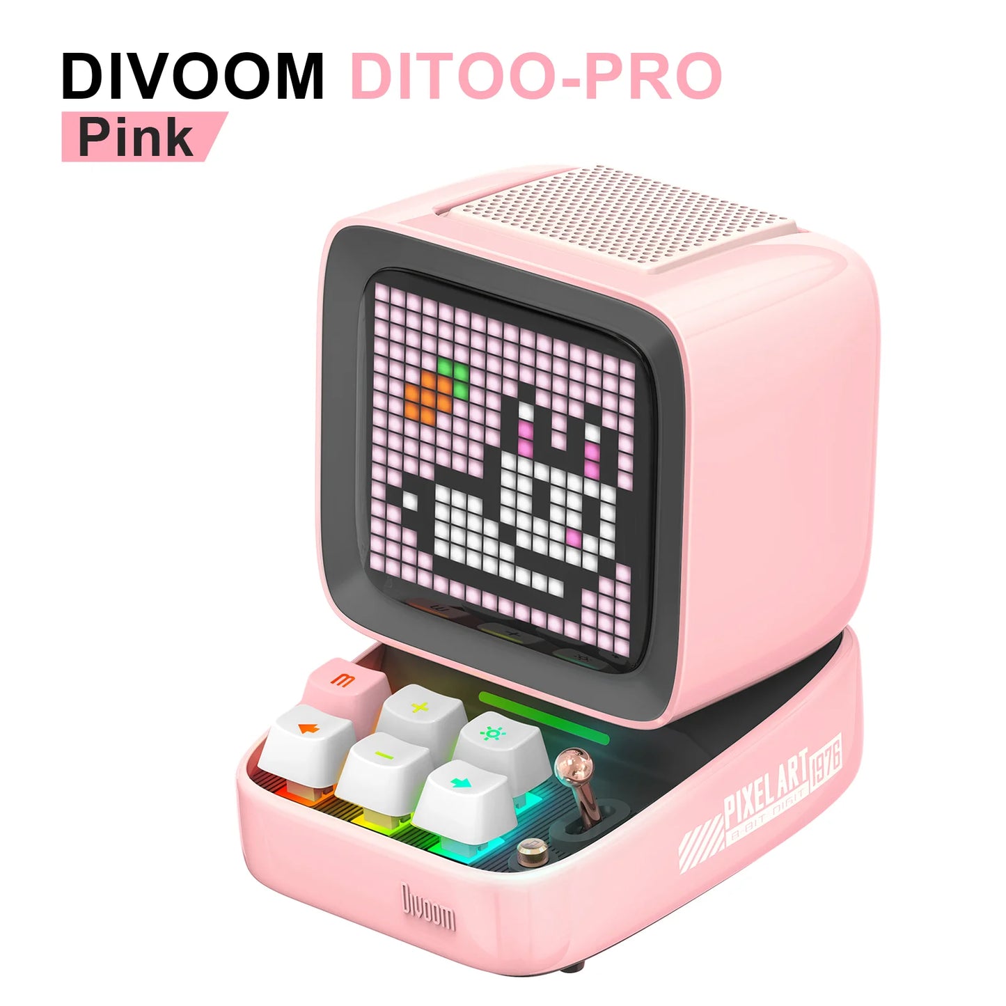 DIVOOM DITOO-PRO RETRO PIXEL ART BLUETOOTH PORTABLE ALARME ALARME CHARGE DIY LED Display, mignon décoration de lumière à la maison cadeau mignon
