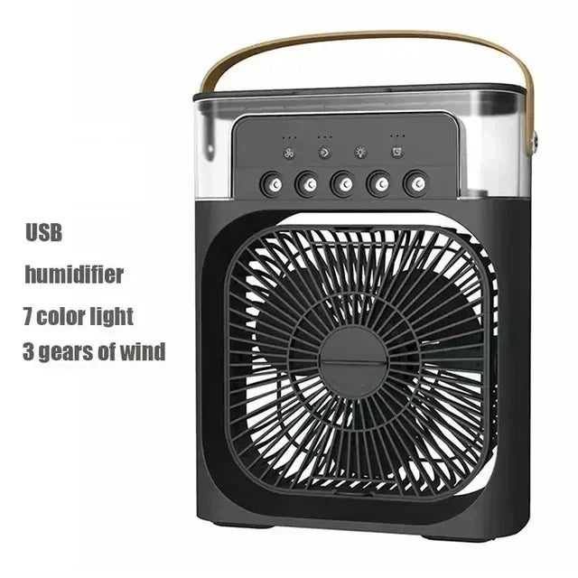 Accueil - Climatiseur d'air de ventilateur portable convivial: 3 - IN - 1 conception avec humidificateur USB électrique LED de nuit