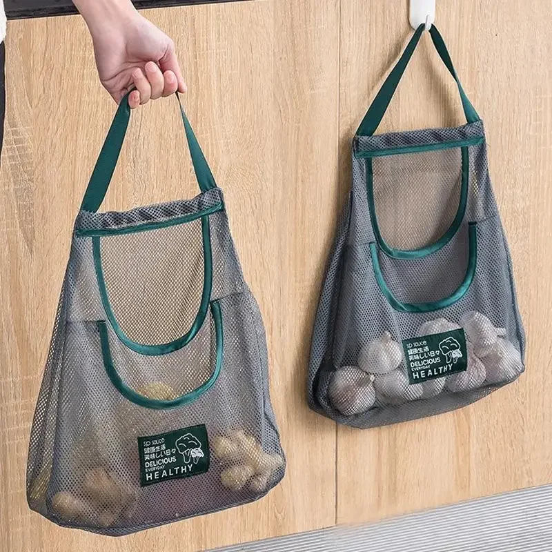 Portable PVC Mesh Storage Bag Reusable Fruit and Vegetable Kitchen Accessories Washable Handbag