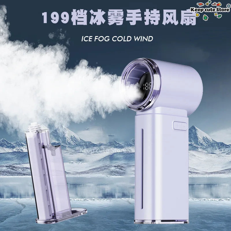 GF04 Handheld Fan 2025 New Humidifier Portable Air Cooler USB Rechargeable Mini Cooling Device For Home Office Outdoor HyperChil