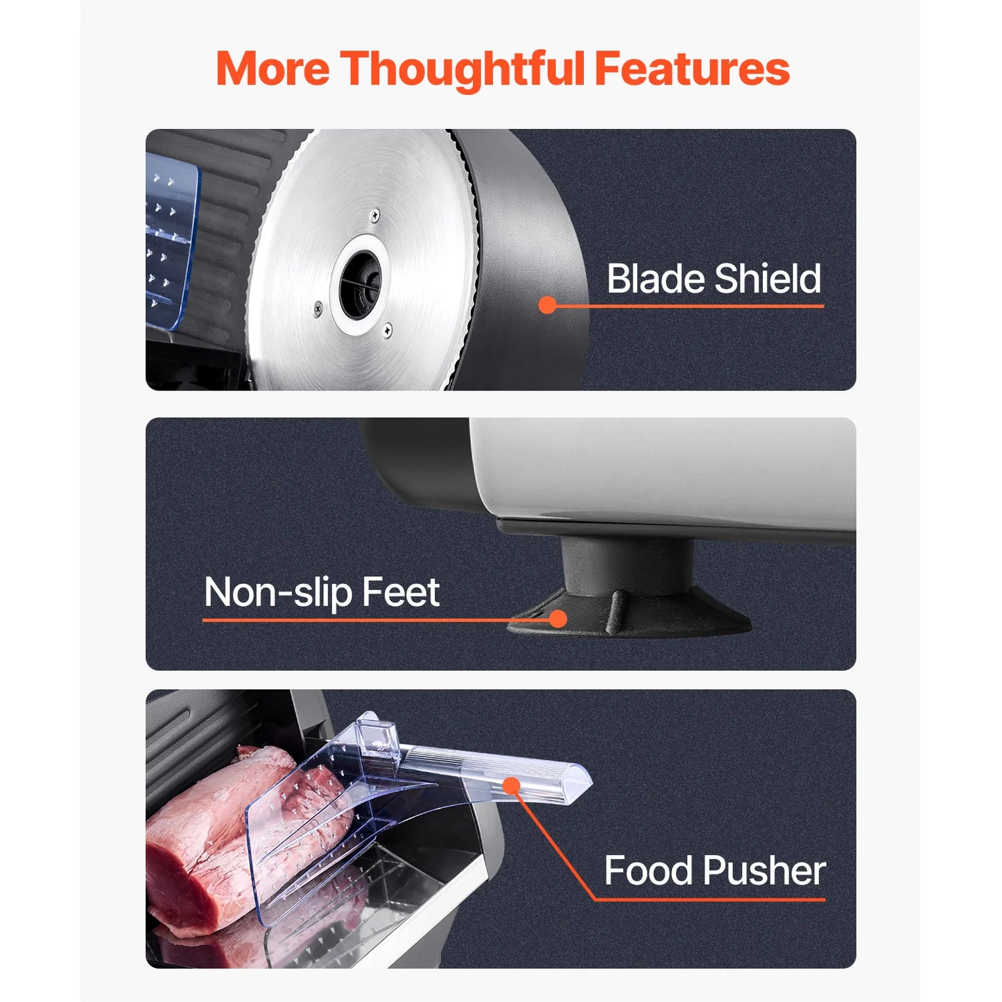 Succebuy Meat Slicer 180W et 7,5 pouces électriques de charcuterie de viande de flèche électrique avec deux lames SUS420 premium pour le fromage à viande Utilisation de la maison