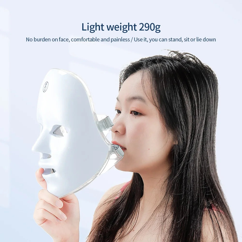 Sans fil 7 couleurs LED Face Beauty Machine Photon Nou du cou de couvrage du cou de couture serrer le rajeunissement