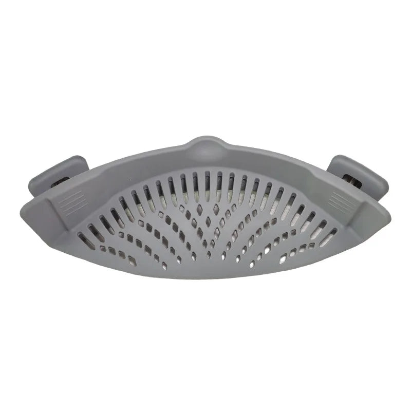 Universal Silicone Pot Edge Drainer Kitchen Clip-on Pan Pot Anti-spill Strainer Fruit Vegetable Washing Filter Noodles Colander