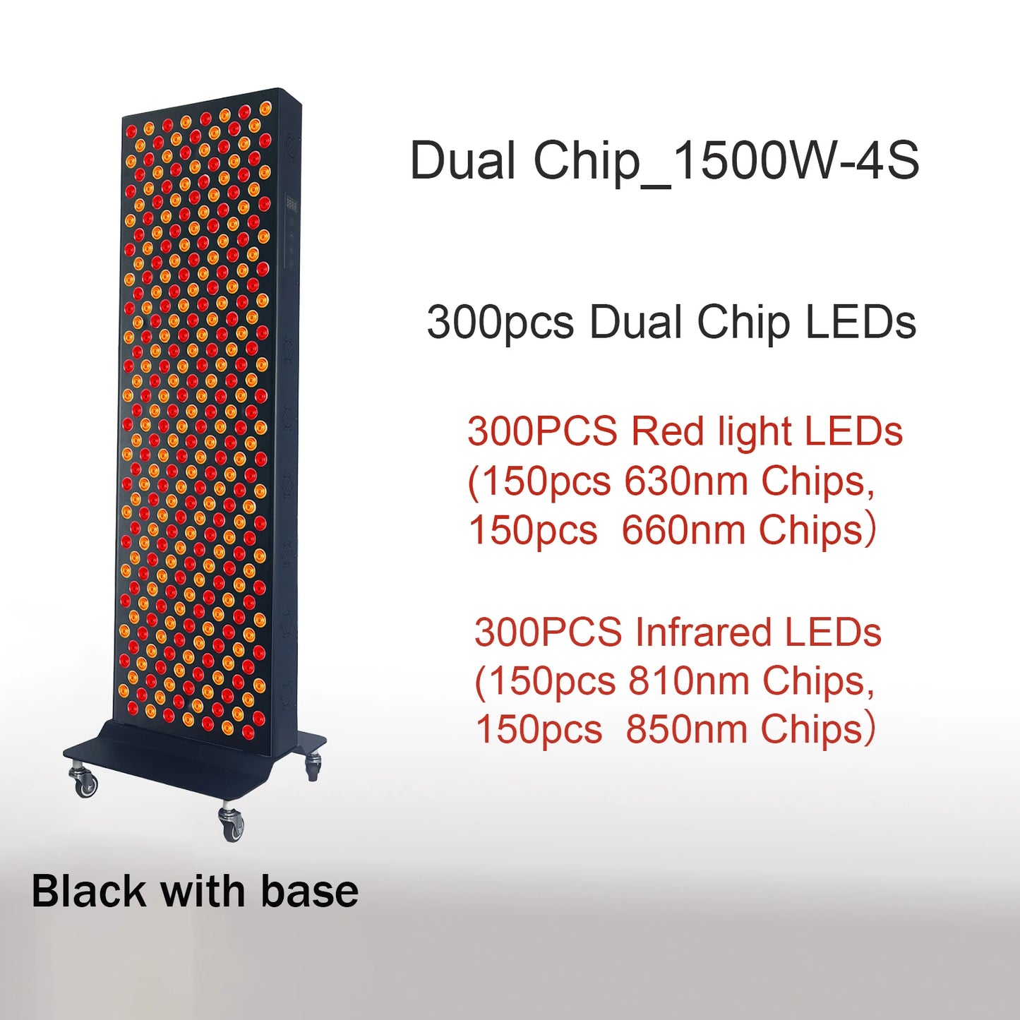 Panneau de thérapie rouge à double puce lampe 630 nm 660 nm près de la thérapie infrarouge Lumière 810 nm 850 nm Dispositifs de beauté LED pour le visage et le corps