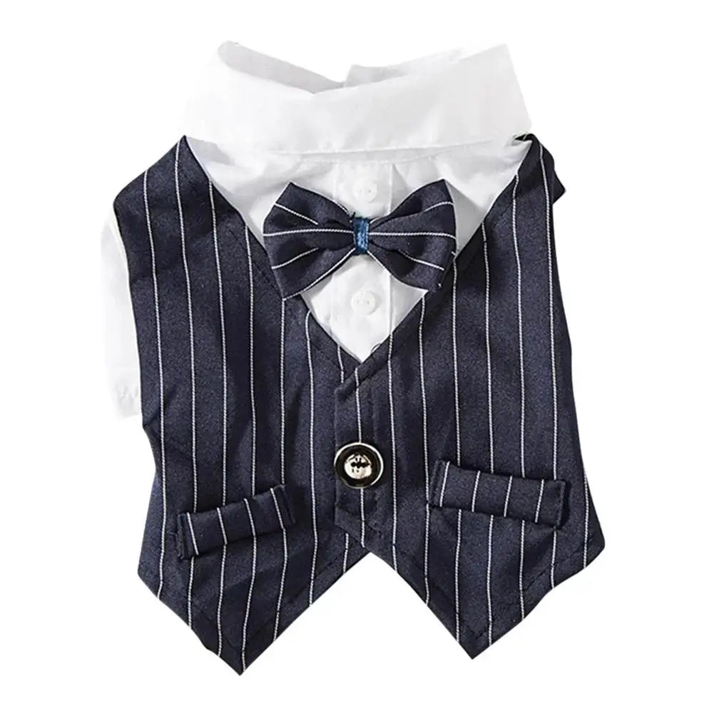 Mentleman de style anglais costume de chiot avec cravate pour les occasions formelles quatre saisons mariage pour animaux de compagnie photo en peluche