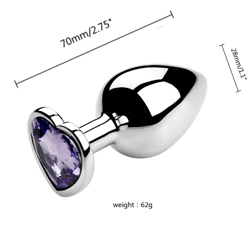 S/m/l plug anal métal toys sexe adulte pour femmes hommes cristales érotiques stimulateur de bouche de cul masseur de la prostate bien