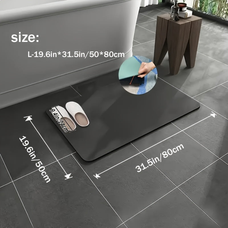 Super Absorbent Diatom Mud Bathroom Mat - Quick-Drying, Non-Slip Water-Absorbing Floor Mat, Soft And Comfortable, Suitable for Bathrooms, Showers, Laundry Rooms, Bedrooms, Living Rooms, Door Mats, Kitchen Mats, Machine Washab