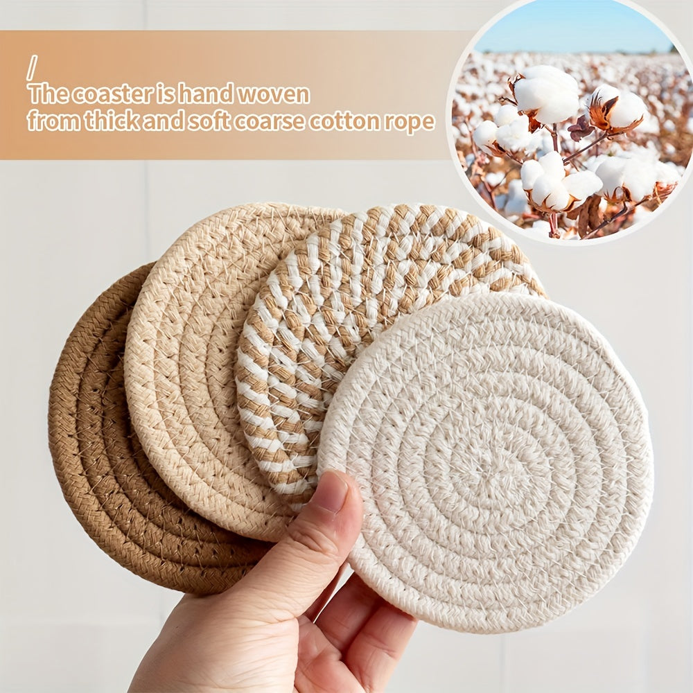 8pcs cocurse absorbant ensemble, tapis de boissons minimalistes pour table basse décor, cadeau de pendaison de maison de bar, série brune, mélange de polyester 100%, doublure de tissu non tissé