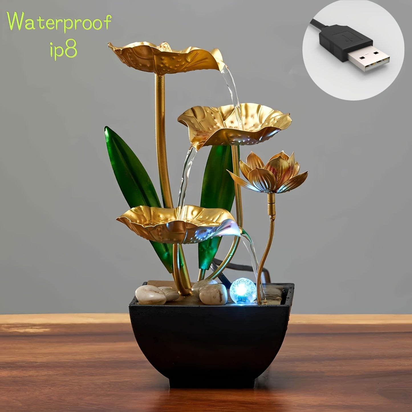 Petite fontaine intérieure Humidificateur automatique Décor de bureau pour le salon et la détente de la chambre