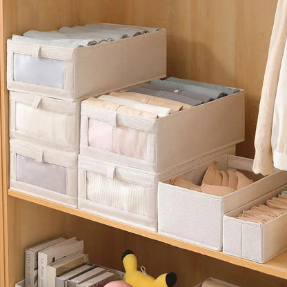 1pcs Pantalons Boîte de rangement Organisateurs d'organisateurs d'armoires et de tiroirs Boîtes pliables en tissu pour l'organisation de la garde-robe de chambre à coucher à la maison
