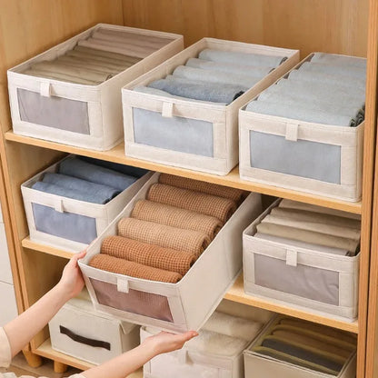 1pcs Pantalons Boîte de rangement Organisateurs d'organisateurs d'armoires et de tiroirs Boîtes pliables en tissu pour l'organisation de la garde-robe de chambre à coucher à la maison